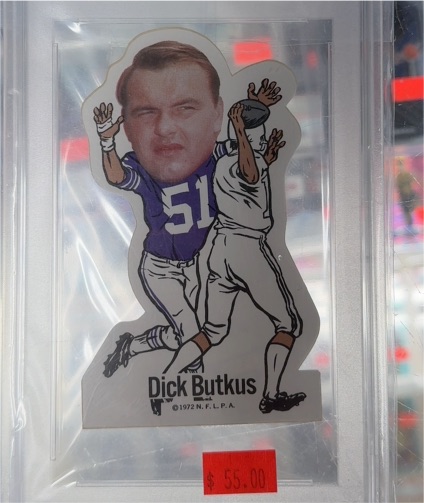 1972 Topps NFLPA Dick Butkus Vinyl Sticker — front