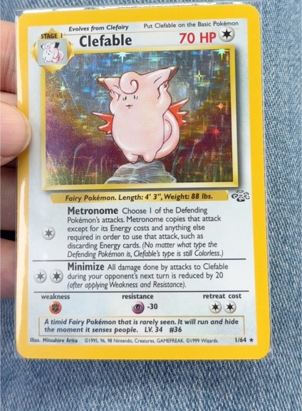1999 Pokemon Jungle #1 Clefable — front