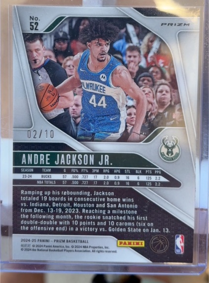 2024-25 Panini Prizm #52 Andre Jackson Jr. — front