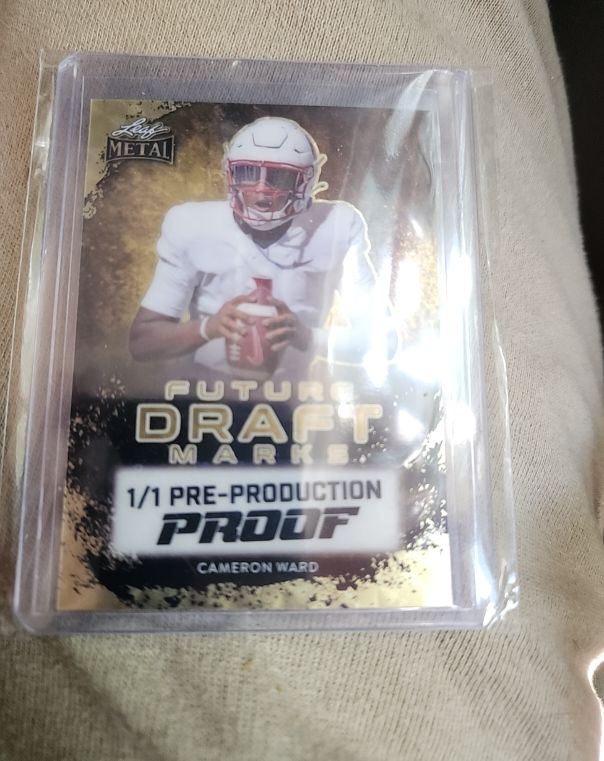 2024 Leaf Metal Future Draft Marks 1/1 Pre-Production Proof Cameron Ward — front