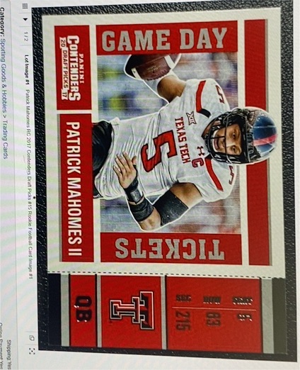 2017 Panini Contenders Draft Picks #15 Patrick Mahomes II — front