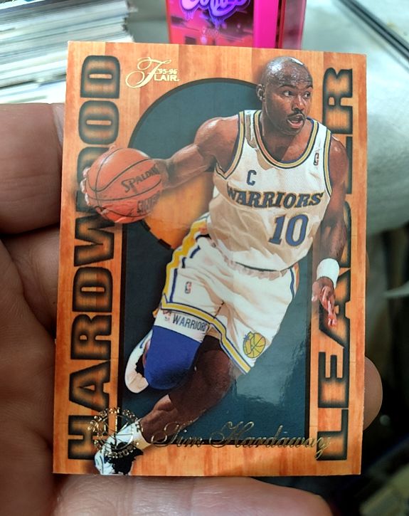 1995-96 Fleer Flair #9 Tim Hardaway Hardwood Leader Golden State Warriors — front