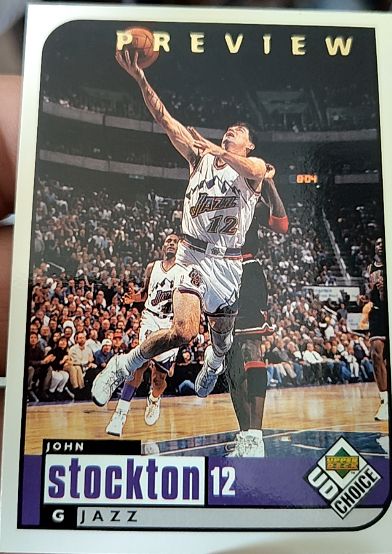 1998-99 UD Choice Preview #142 John Stockton — front