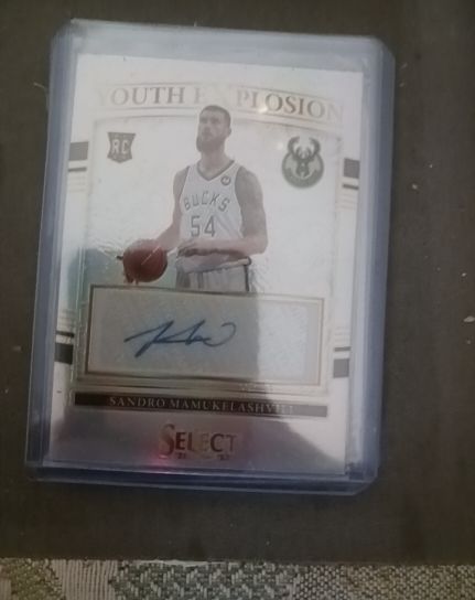 2021-22 Panini Select #YE-SDM Sandro Mamukelashvili Youth Explosion Silver Prizm Auto — front