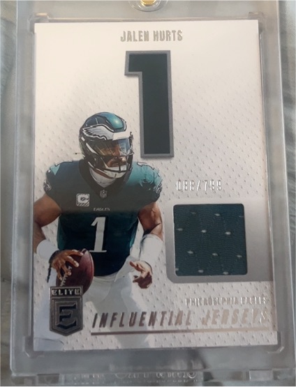 2025 Donruss Elite #IJ-JHS Jalen Hurts Influential Jerseys — front
