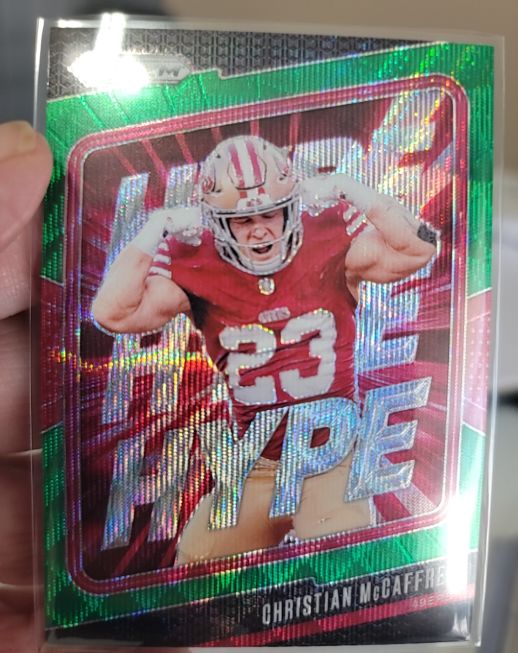 2024 Panini Prizm #5 Christian McCaffrey Hype Green Wave Prizm — front
