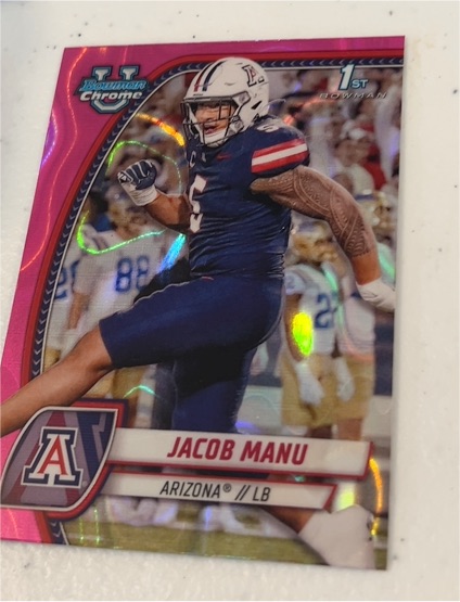2024 Bowman University Chrome #81 Jacob Manu — front