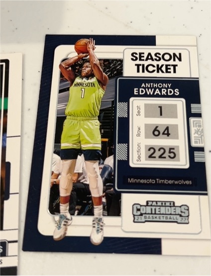 2021-22 Panini Contenders Basketball Season Ticket #5 Anthony Edwards — front