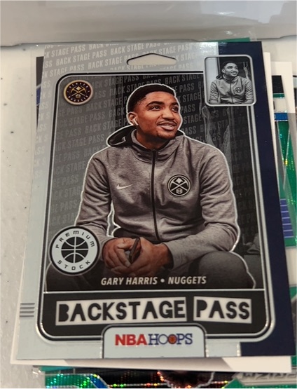2019-20 Panini NBA Hoops Premium Stock #10 Gary Harris Backstage Pass — front