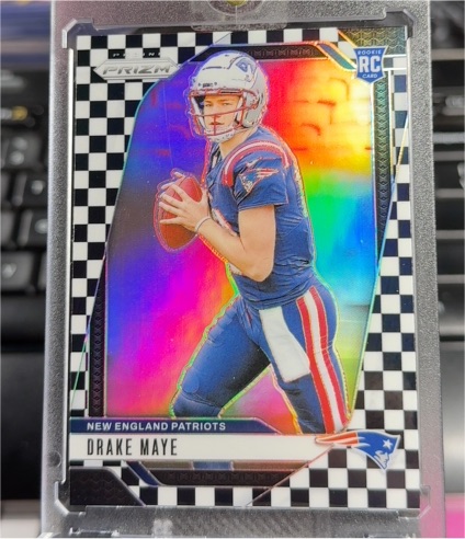 2024 Panini Prizm Black & White Checkerboard Prizm #157 Drake Maye — front
