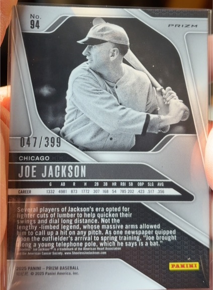 2025 Panini Prizm Baseball #94 Joe Jackson — front