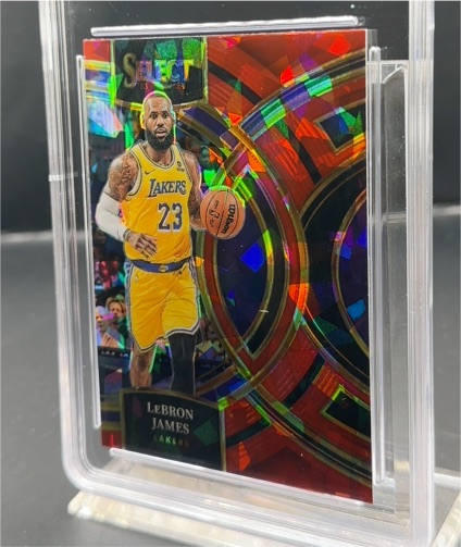 2023-24 Panini Select Premier Red Cracked Ice LeBron James Lakers #135 — front