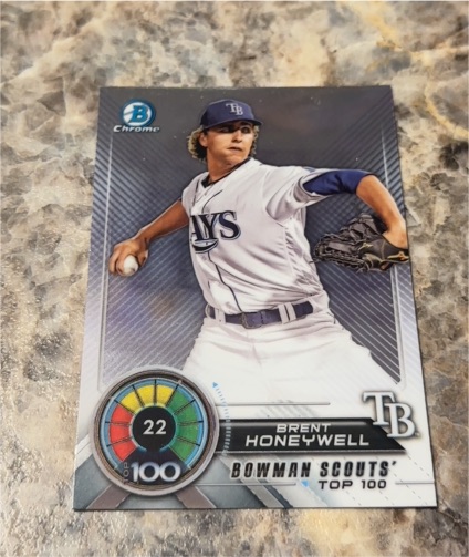 2018 Bowman Chrome Scouts' Top 100 #22 Brent Honeywell — front