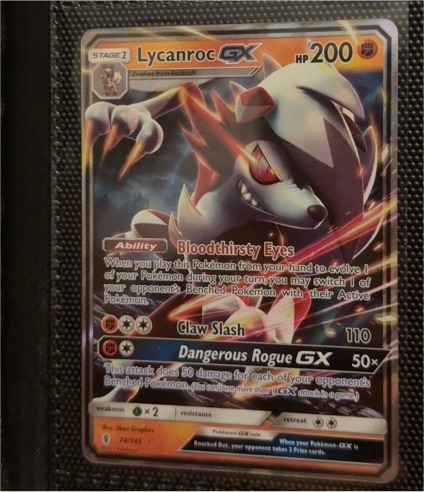 2017 Pokemon Guardians Rising #74 Lycanroc GX — front