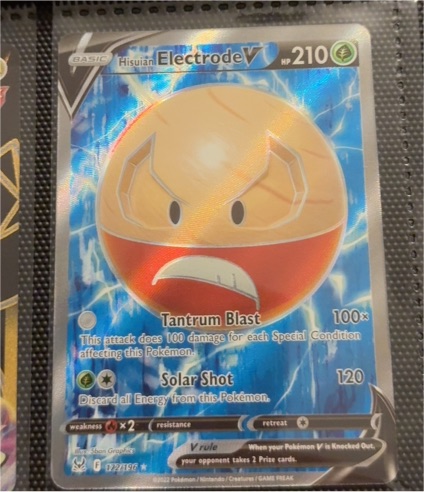 2022 Pokémon TCG Sword & Shield Lost Origin #172 Hisuian Electrode V — front