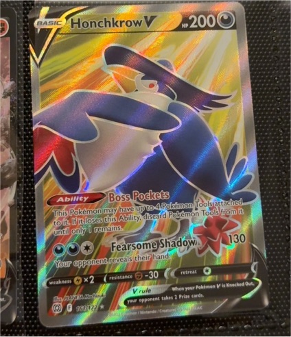 2022 Pokémon Brilliant Stars #161 Honchkrow V — front