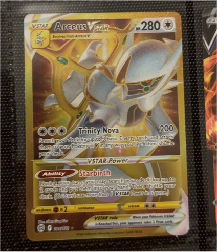 2022 Pokémon TCG Sword & Shield Brilliant Stars #184 Arceus VSTAR — front