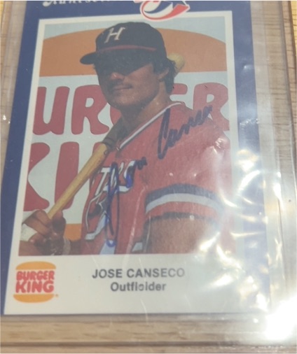 1985 Burger King Huntsville Stars #44 Jose Canseco — front