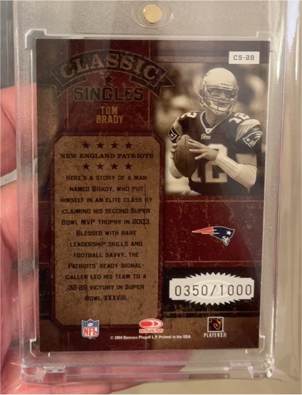 2004 Donruss Classics Singles #CS-28 Tom Brady — front