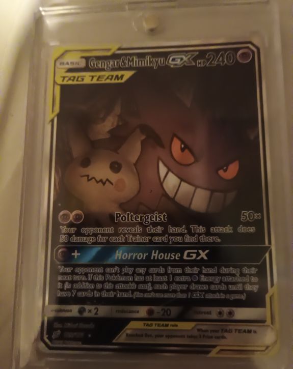 2019 Pokémon Sun & Moon Team Up #165 Gengar & Mimikyu GX — front