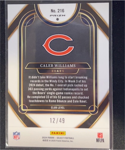 2024 Panini Select #216 Caleb Williams — front