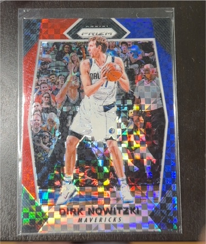 2017-18 Panini Prizm Red White Blue #91 Dirk Nowitzki — front