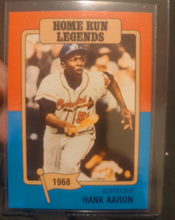 1986 Big League Chew Home Run Legends #1 Hank Aaron — front