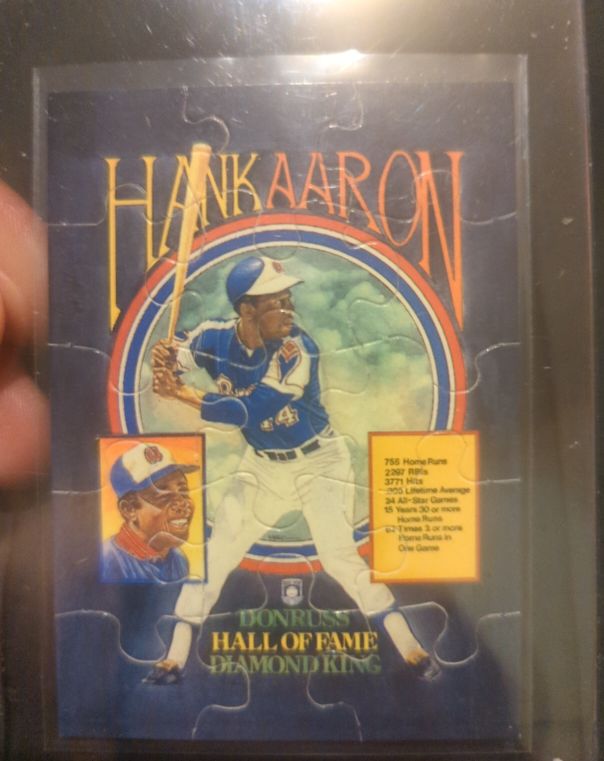 1986 Donruss Hall of Fame Diamond King #NNO Hank Aaron — front