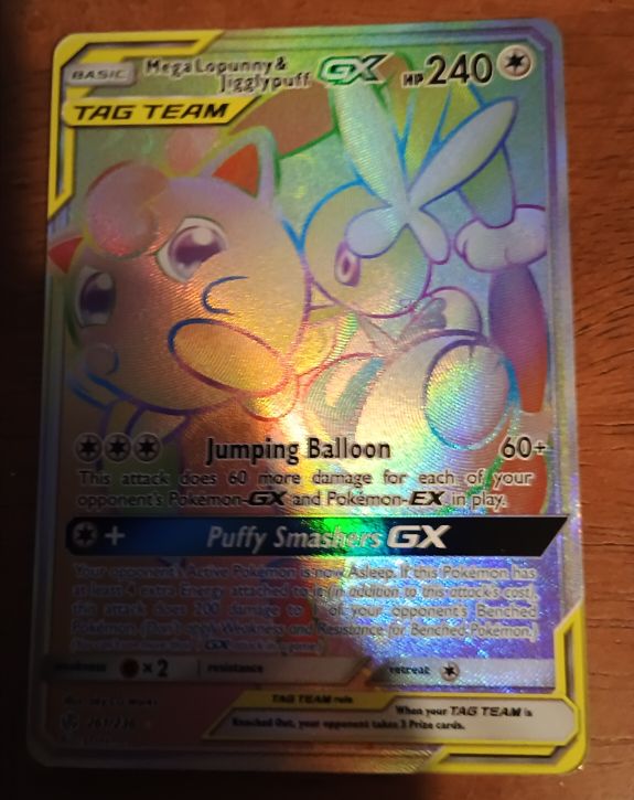 2019 Pokémon TAG TEAM #165 Mega Lopunny & Jigglypuff GX — front