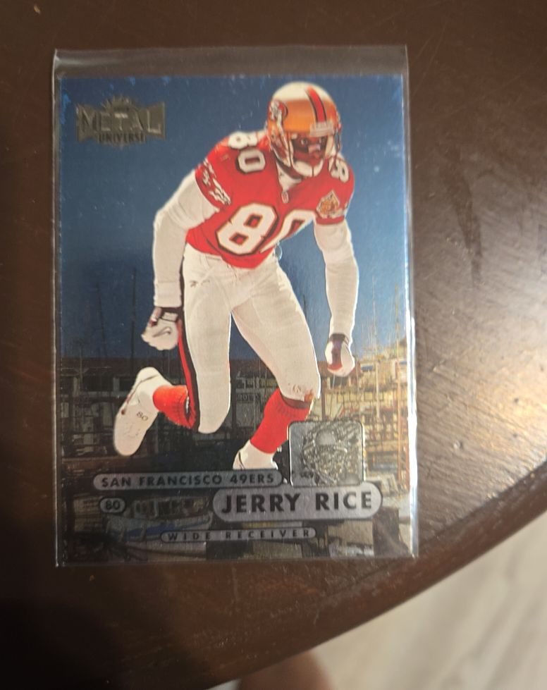 1998 Metal Universe #1 Jerry Rice — front