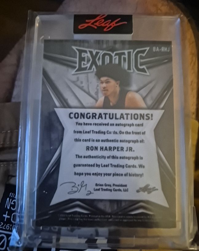 2022 Leaf Exotic #BA-RHJ Ron Harper Jr. — front