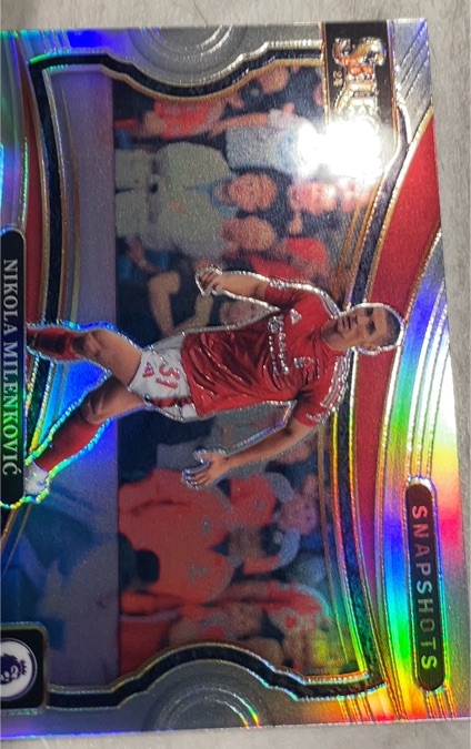 2024-25 Panini Select Premier League Snapshots Nikola Milenkovic #15 Silver Prizm — front