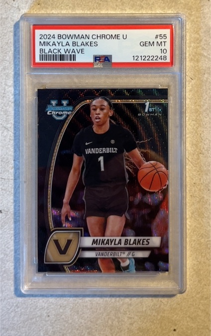 2024 Bowman Chrome University #55 Mikayla Blakes Black Wave — front