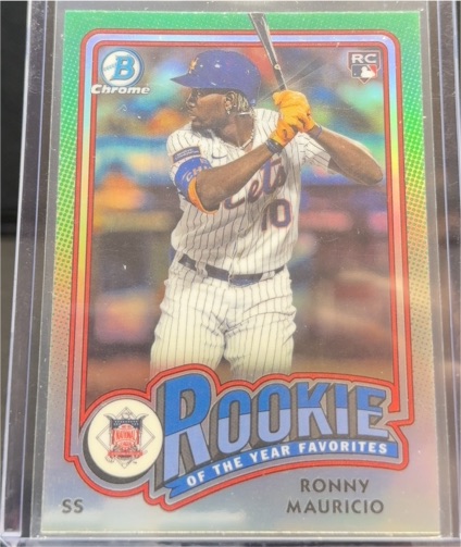 2024 Bowman Chrome Rookie of the Year Favorites #ROY-1 Ronny Mauricio — front