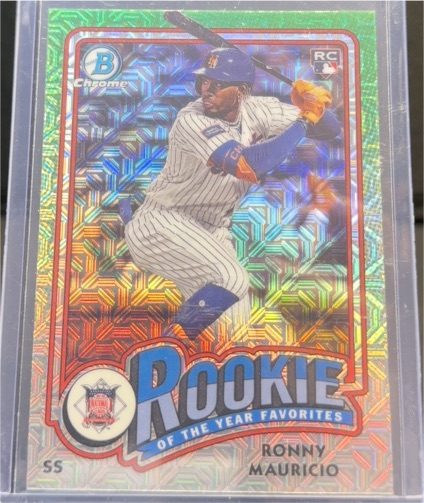 2024 Bowman Chrome Rookie of the Year Favorites #ROY-1 Ronny Mauricio — front