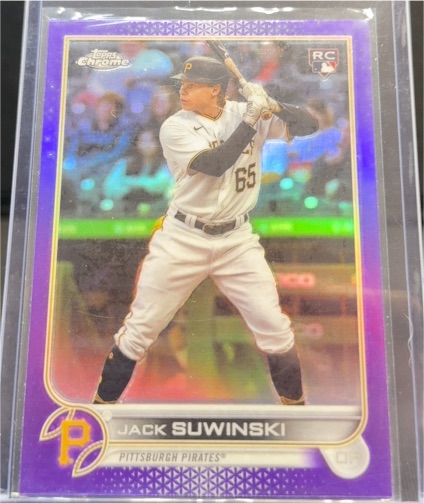 2022 Topps Chrome Update #USC180 Jack Suwinski Purple Refractor Rookie Card — front