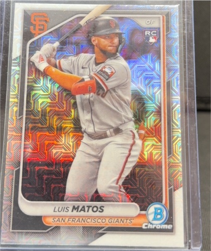 2024 Bowman Chrome #12 Luis Matos Mojo Refractor Rookie Card — front