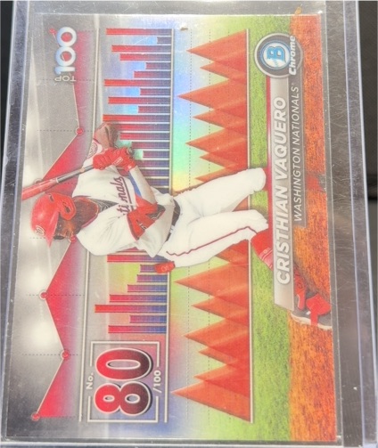 2024 Bowman Chrome Top 100 Prospects #BTP-80 Cristhian Vaquero — front