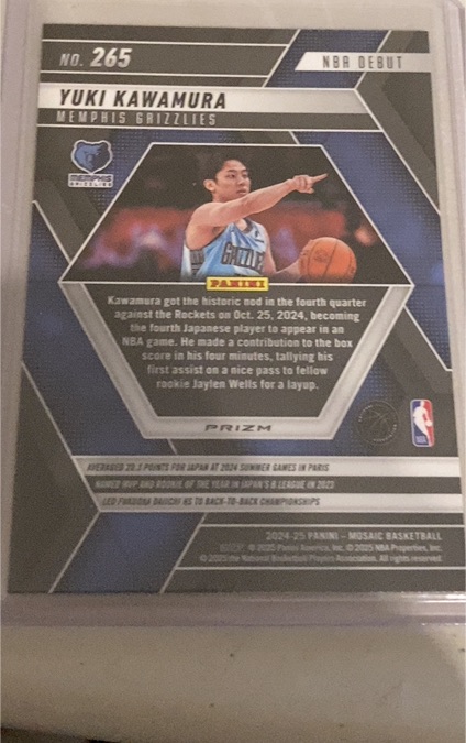 2024-25 Panini Mosaic #265 Yuki Kawamura — front