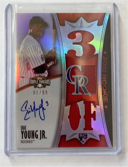 2010 Topps Triple Threads #3 Eric Young Jr. — front