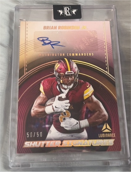 2024 Panini Luminance Shutter Signatures #SS-BRJ Brian Robinson Jr. — front