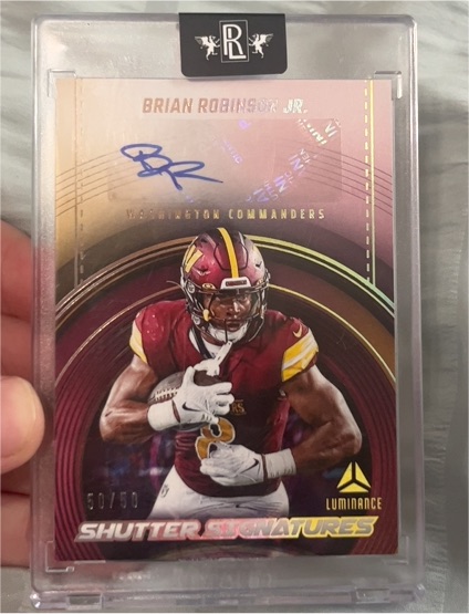 2024 Panini Luminance Shutter Signatures #SS-BRJ Brian Robinson Jr. — front