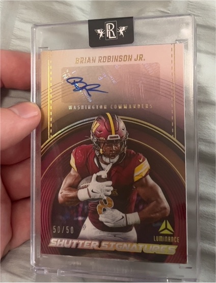 2024 Panini Luminance Shutter Signatures #SS-BRJ Brian Robinson Jr. — front