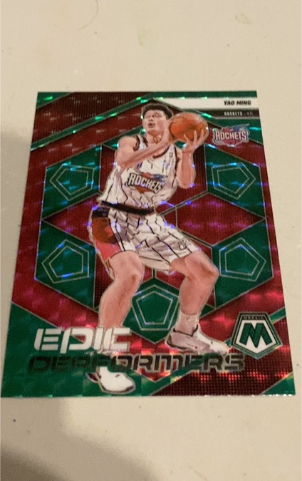 2024-25 Panini Mosaic #20 Yao Ming Epic Performers Green Mosaic Prizm — front