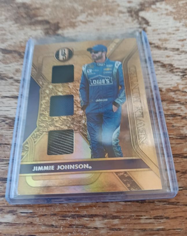 2023 Panini Chronicles Gold Standard Newly Minted Triple Relic #GS-JJ Jimmie Johnson — front