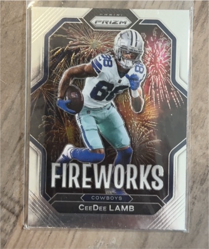 2022 Panini Prizm Football Fireworks #F-18 CeeDee Lamb — front