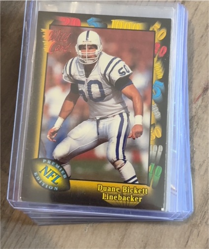 1991 Wild Card #50 Duane Bickett — front