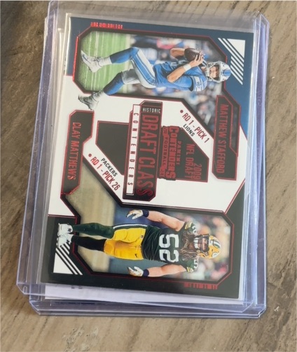 2024 Panini Contenders #24 Matthew Stafford/Clay Matthews Historic Draft Class — front