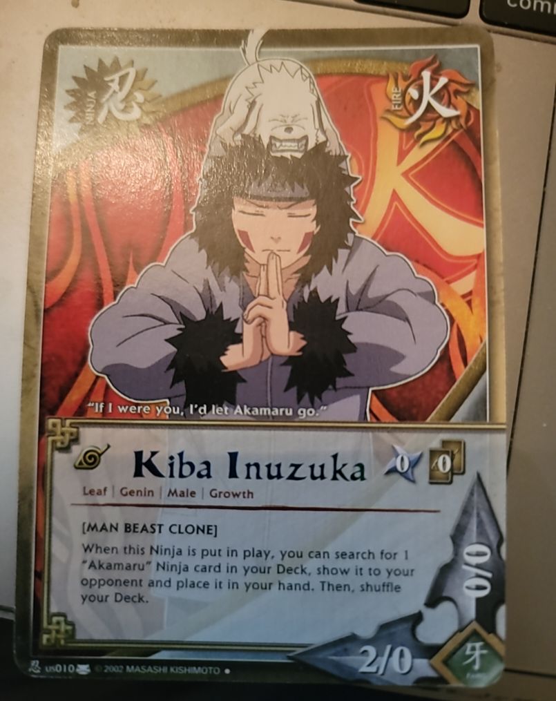 2002 Naruto CCG #US010 Kiba Inuzuka — front