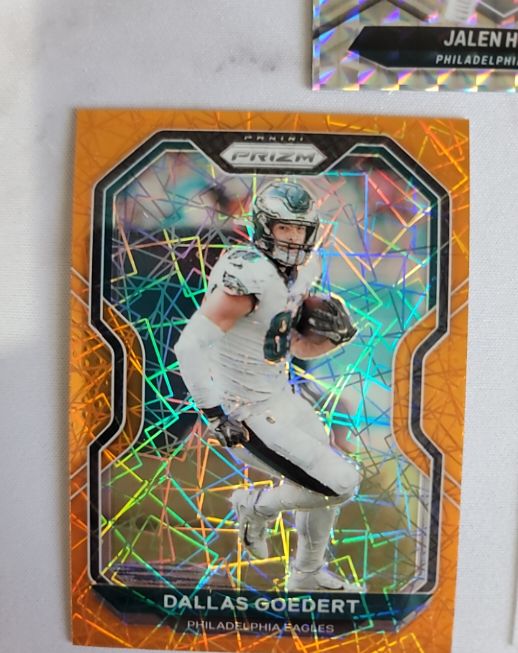 2020 Panini Prizm Orange Lazer #363 Dallas Goedert — front